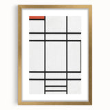 Modern Wall Art: Composition in White, Red, Yellow - Abstract Minimalist