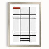 Modern Wall Art: Composition in White, Red, Yellow - Abstract Minimalist