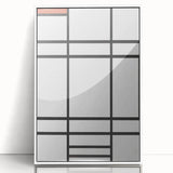 Modern Wall Art: Composition in White, Red, Yellow - Abstract Minimalist