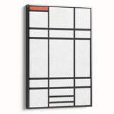 Modern Wall Art: Composition in White, Red, Yellow - Abstract Minimalist