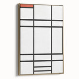 Modern Wall Art: Composition in White, Red, Yellow - Abstract Minimalist