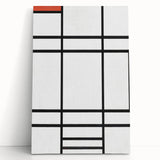 Modern Wall Art: Composition in White, Red, Yellow - Abstract Minimalist