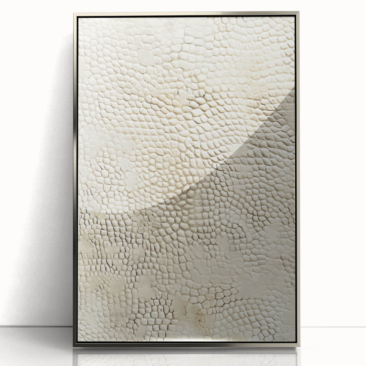 Framed abstract strokes wall art in silver acrylic, showcasing vibrant colors and dynamic patterns, perfect for modern home decor and artistic ambiance.