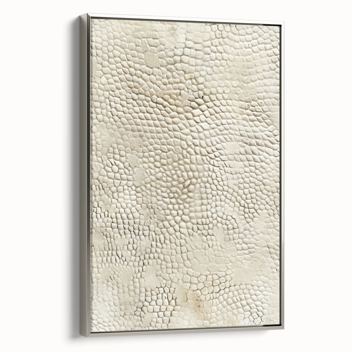 Abstract wall art featuring dynamic silver and gray strokes on a framed canvas, showcasing a modern design ideal for contemporary decor.