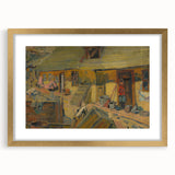 Modern Wall Art - Rustic Peasant Yard | Abstract Modern Art Print for Minimalist Decor