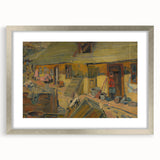 Modern Wall Art - Rustic Peasant Yard | Abstract Modern Art Print for Minimalist Decor