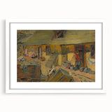 Modern Wall Art - Rustic Peasant Yard | Abstract Modern Art Print for Minimalist Decor