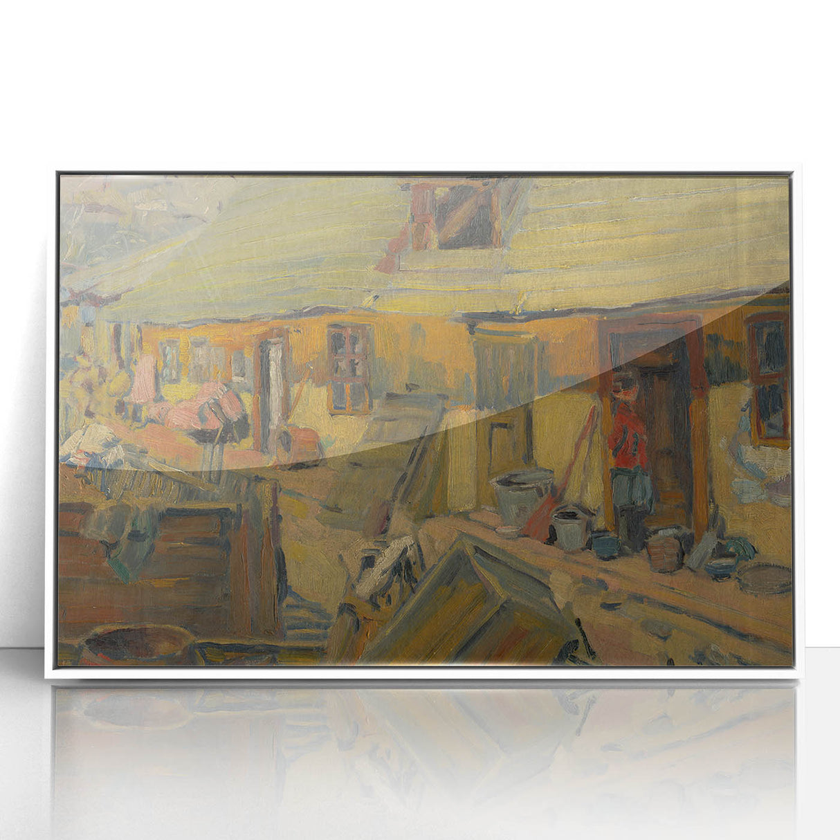Modern Wall Art - Rustic Peasant Yard | Abstract Modern Art Print for Minimalist Decor