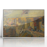 Modern Wall Art - Rustic Peasant Yard | Abstract Modern Art Print for Minimalist Decor