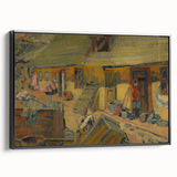 Modern Wall Art - Rustic Peasant Yard | Abstract Modern Art Print for Minimalist Decor