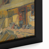 Modern Wall Art - Rustic Peasant Yard | Abstract Modern Art Print for Minimalist Decor