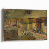 Modern Wall Art - Rustic Peasant Yard | Abstract Modern Art Print for Minimalist Decor