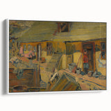 Modern Wall Art - Rustic Peasant Yard | Abstract Modern Art Print for Minimalist Decor