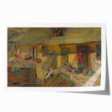 Modern Wall Art - Rustic Peasant Yard | Abstract Modern Art Print for Minimalist Decor