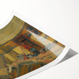 Modern Wall Art - Rustic Peasant Yard | Abstract Modern Art Print for Minimalist Decor