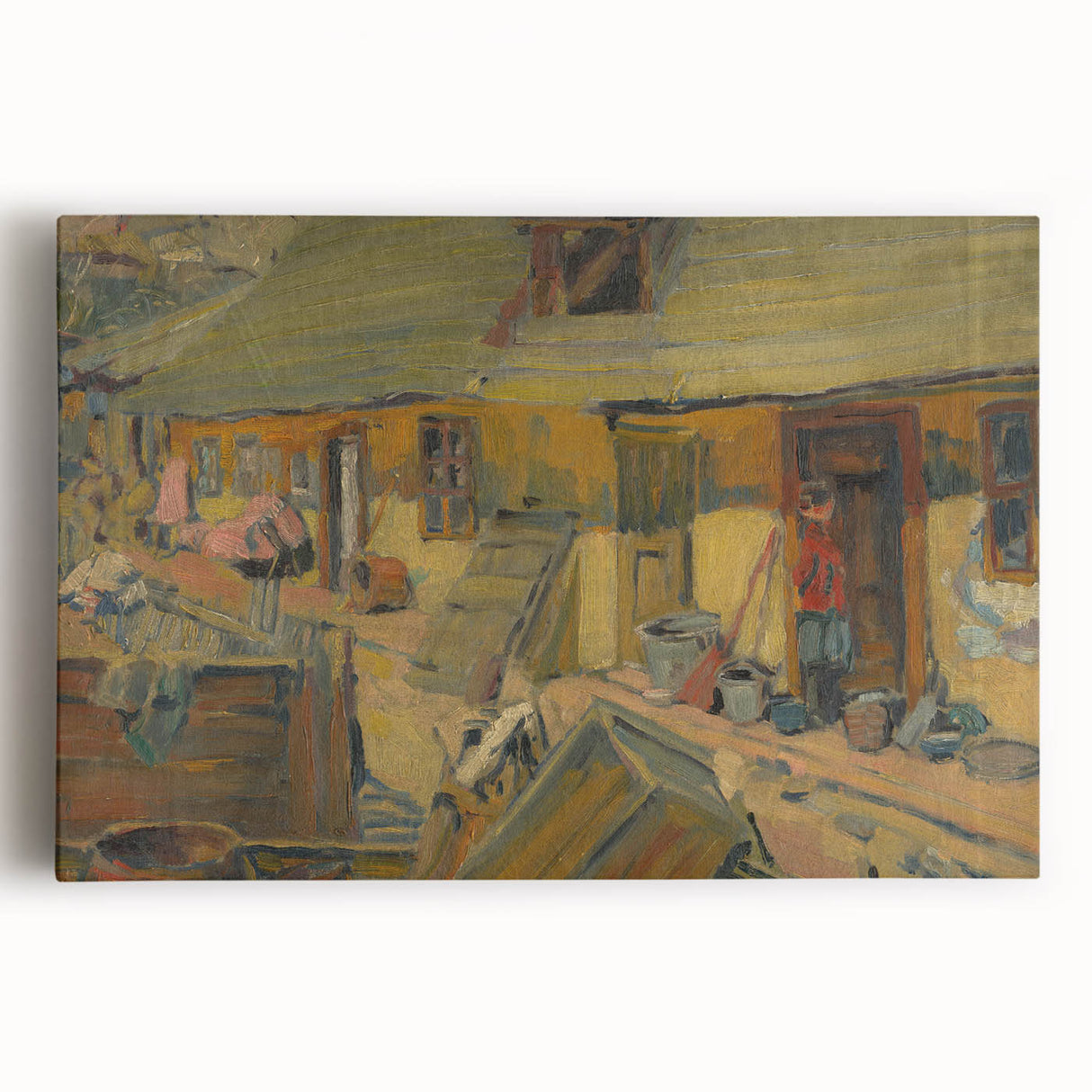 Modern Wall Art - Rustic Peasant Yard | Abstract Modern Art Print for Minimalist Decor