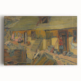 Modern Wall Art - Rustic Peasant Yard | Abstract Modern Art Print for Minimalist Decor