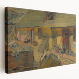 Modern Wall Art - Rustic Peasant Yard | Abstract Modern Art Print for Minimalist Decor