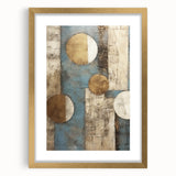 Abstract strokes wall art framed in gold with a white mat, showcasing a modern design perfect for contemporary home decor, adding elegance to any room.