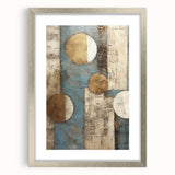 Abstract strokes wall art in a silver frame with mat, showcasing vibrant colors and modern design, perfect for contemporary home decor and art enthusiasts.