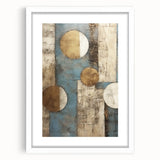 Abstract strokes wall art framed in white mat, showcasing vibrant colors and dynamic patterns, perfect for modern home decor and artistic expression.