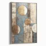 Framed canvas wall art featuring abstract silver strokes on a textured background, showcasing a modern design ideal for contemporary home decor.