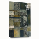 Abstract wall art design featuring vibrant strokes in blue, pink, and yellow hues, displayed in a sleek acrylic glass frame, ideal for modern decor.