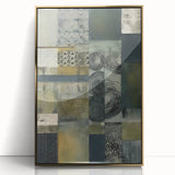 Framed abstract wall art showcasing dynamic gold strokes on a textured background, ideal for modern decor. Perfect addition to enhance any contemporary living space.