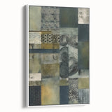 Framed canvas wall art showcasing abstract strokes in soft white and gray hues, highlighting modern aesthetics and elegant design, perfect for contemporary decor.