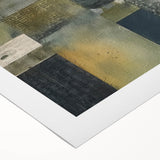 Abstract strokes wall art on rolled canvas, featuring vibrant colors and fluid shapes, ideal for modern decor. Packaged securely in a cardboard tube for easy shipping.