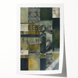 Abstract strokes wall art print featuring vibrant blues, yellows, and greens on a textured surface, ideal for modern home decor. Packaged securely in a cardboard tube for safe delivery.