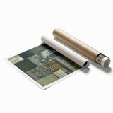 Abstract wall art print showcasing vibrant strokes of blue, orange, and yellow, designed for modern home decor. Perfect for adding a contemporary touch to any space.