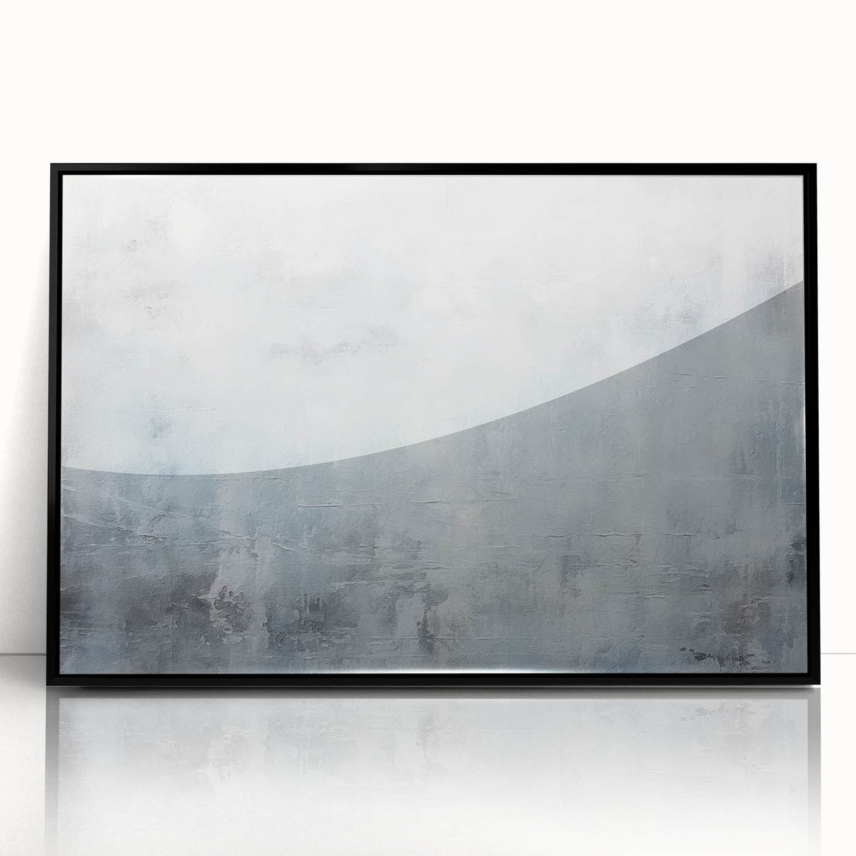 Framed abstract strokes wall art in black acrylic, showcasing a modern design with dynamic lines and textures, ideal for contemporary home decor.