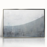 Framed abstract wall art featuring vibrant strokes in shades of blue, pink, and silver, showcasing a modern design perfect for contemporary decor.