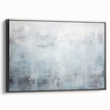 Framed canvas wall art showcasing an abstract design with dynamic black strokes on a white background, viewed from the side, perfect for modern decor.