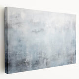 Abstract strokes wall art on stretched canvas showcasing vibrant blue and orange hues, adding a modern touch to any space, viewed from the side.