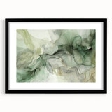 Abstract strokes wall art featuring a modern design with black frame and mat, showcasing vibrant colors and dynamic patterns, ideal for contemporary decor.