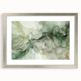 Abstract wall art featuring colorful strokes in shades of blue, pink, and gold, framed with a sleek silver mat, ideal for modern home decor. This piece adds a vibrant touch to any room, enhancing aesthetic appeal and creativity.