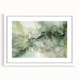Abstract wall art featuring colorful strokes in a contemporary design, framed with a white mat, showcasing a modern aesthetic suitable for home decor.