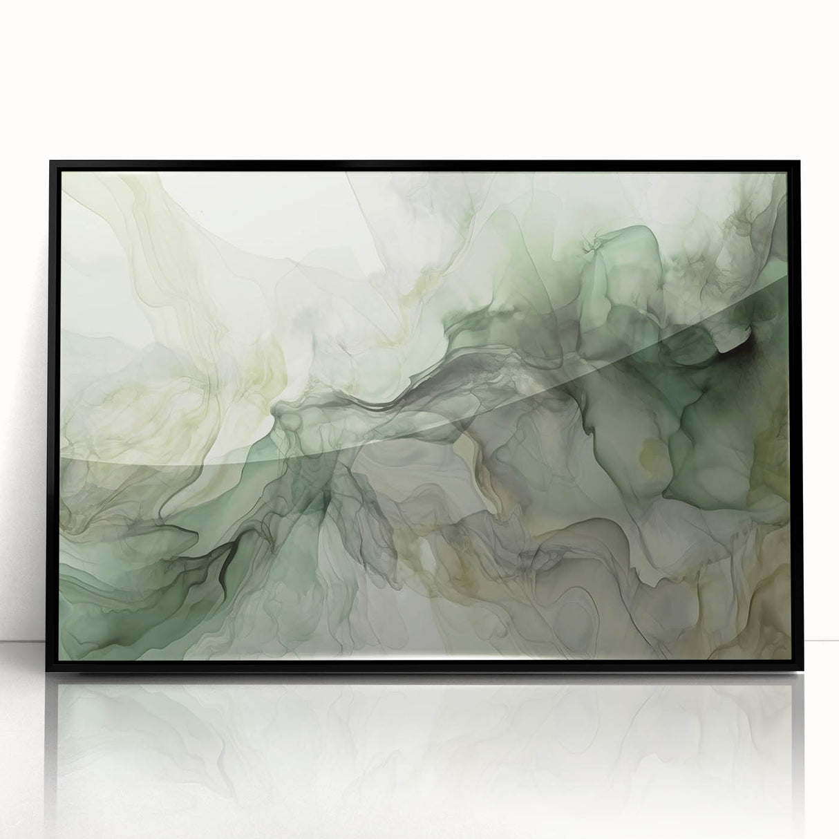 Abstract strokes wall art in a black frame, showcasing vibrant colors and dynamic shapes, perfect for modern home decor. Ideal for enhancing living spaces.