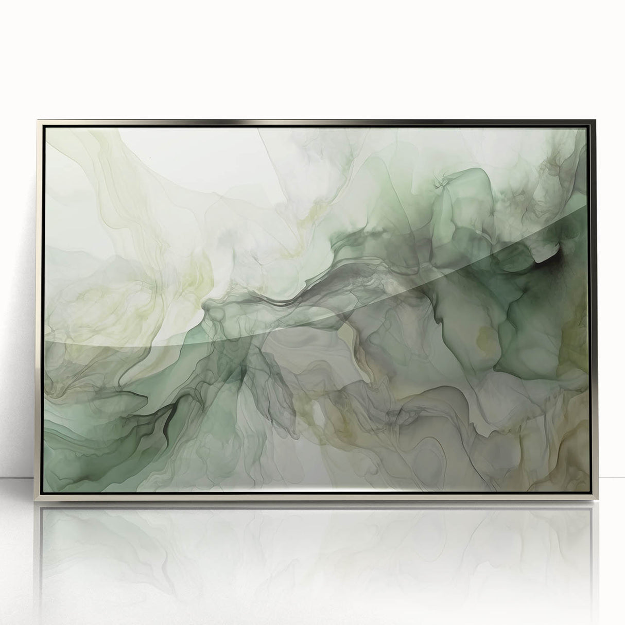 Framed acrylic wall art showcasing abstract strokes in silver tones, designed to add a modern touch to any interior decor. Ideal for contemporary spaces and art enthusiasts.