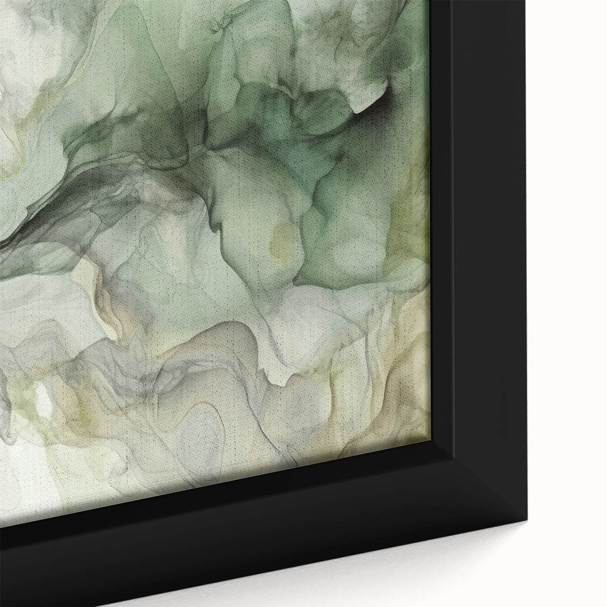 Close-up of a framed abstract strokes wall art on canvas, showcasing vibrant blue, orange, and gold colors with textured brush strokes, perfect for modern home decor.