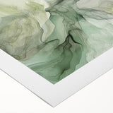 Abstract wall art on rolled canvas showcasing dynamic strokes in shades of blue, gold, and white, perfect for modern home decor. Ideal for enhancing artistic spaces.