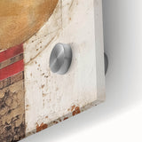 Close-up of abstract strokes wall art design on acrylic glass, featuring vibrant colors and unique patterns, ideal for modern home decor.