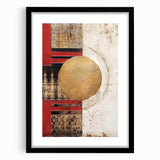 Abstract strokes wall art in a sleek black frame with a white mat, showcasing vibrant colors and dynamic patterns, perfect for modern home decor.