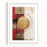 Abstract strokes wall art in a white frame with matting, showcasing vibrant colors and dynamic patterns, ideal for modern home decor and artistic interiors.