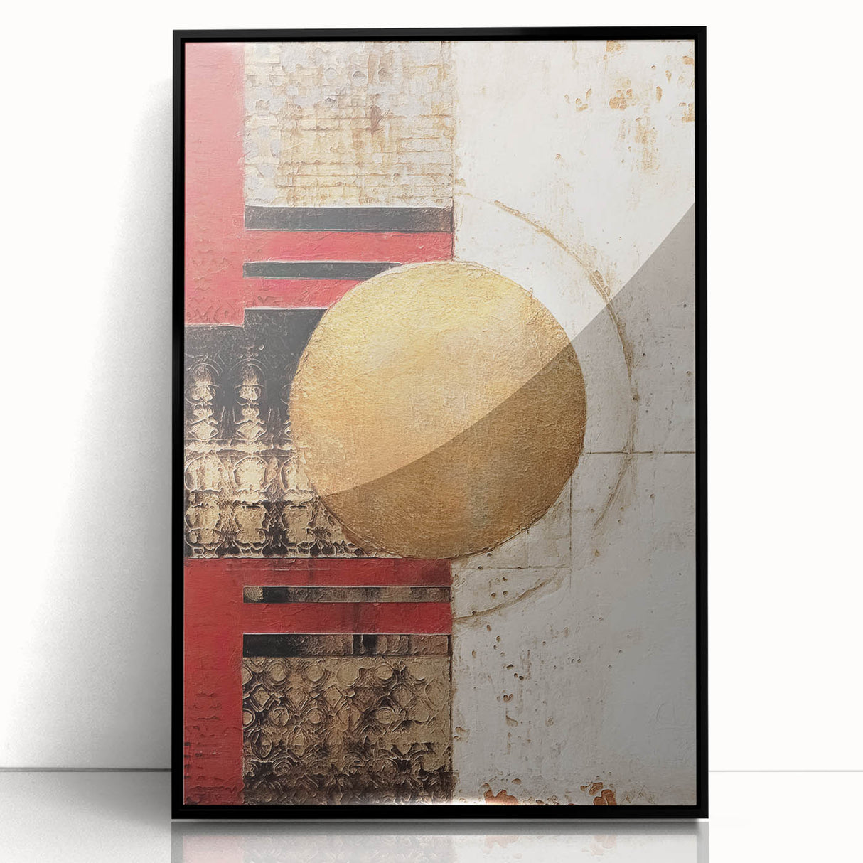 Framed wall art featuring abstract strokes in black and white, set against a sleek acrylic background, ideal for modern home decor and artistic spaces.