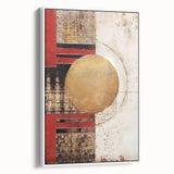 Abstract strokes wall art in a white frame, showcasing vibrant colors and dynamic patterns, ideal for modern interior decor. Perfect for adding artistic flair to any room.