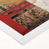 Abstract wall art design featuring vibrant strokes in shades of blue, orange, and yellow on rolled canvas, ideal for modern decor and artistic expression.