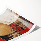 Abstract strokes wall art print showcasing vibrant colors and dynamic shapes, rolled for easy shipping and display, perfect for modern home decor.